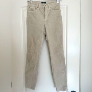 J crew 9” highrise toothpick corduroy jeans pants stone color